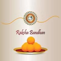 Happy Raksha Bandhan Kristall Rakhi mit roter Farbe Schüssel vektor