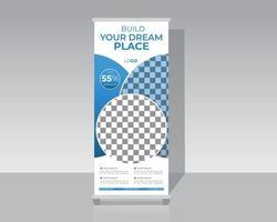 Reise-Rollup-Banner-Design-Vorlage vektor