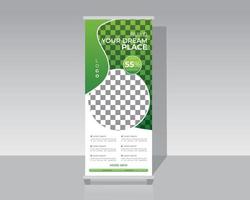 Reise-Rollup-Banner-Design-Vorlage vektor