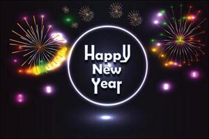 Vektor glücklich Neu Jahr Urlaub festivel Wünsche funkenfrei Beleuchtung Gruß Karte