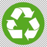 das Universal- Recycling Symbol. International Symbol benutzt auf Verpackung zu erinnern Menschen zu entsorgen von es im ein Behälter stattdessen von Vermüllung. Vektor Illustration.