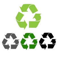 das Universal- Recycling Symbol. International Symbol benutzt auf Verpackung zu erinnern Menschen zu entsorgen von es im ein Behälter stattdessen von Vermüllung. Symbol isoliert auf Weiß Hintergrund. Vektor Illustration.