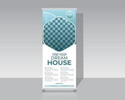 Immobilien-Roll-up-Banner vektor