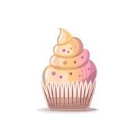Cupcake Vektor Illustration. Geburtstag Party, Feier, Glückwunsch, Einladung Konzept. gut zum Postkarte, Karte, Abdeckung.