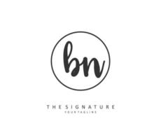 b n bn Initiale Brief Handschrift und Unterschrift Logo. ein Konzept Handschrift Initiale Logo mit Vorlage Element. vektor