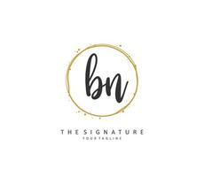 b n bn Initiale Brief Handschrift und Unterschrift Logo. ein Konzept Handschrift Initiale Logo mit Vorlage Element. vektor