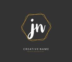 j n jn Initiale Brief Handschrift und Unterschrift Logo. ein Konzept Handschrift Initiale Logo mit Vorlage Element. vektor