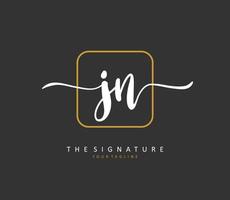 j n jn Initiale Brief Handschrift und Unterschrift Logo. ein Konzept Handschrift Initiale Logo mit Vorlage Element. vektor