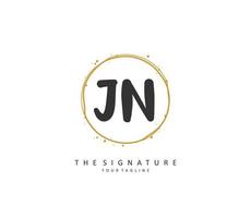 j n jn Initiale Brief Handschrift und Unterschrift Logo. ein Konzept Handschrift Initiale Logo mit Vorlage Element. vektor