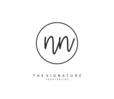 n nn Initiale Brief Handschrift und Unterschrift Logo. ein Konzept Handschrift Initiale Logo mit Vorlage Element. vektor