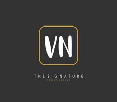 v n vn Initiale Brief Handschrift und Unterschrift Logo. ein Konzept Handschrift Initiale Logo mit Vorlage Element. vektor