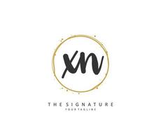 x n xn Initiale Brief Handschrift und Unterschrift Logo. ein Konzept Handschrift Initiale Logo mit Vorlage Element. vektor