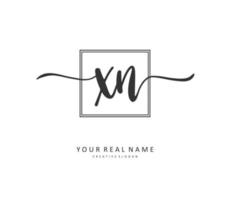 x n xn Initiale Brief Handschrift und Unterschrift Logo. ein Konzept Handschrift Initiale Logo mit Vorlage Element. vektor