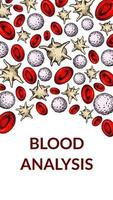 blod celler bakgrund. design för blod testa, anemi, donation, hemofili, laboratorium vetenskaplig forskning begrepp. vektor illustration i skiss stil