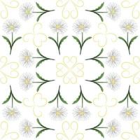 modern nahtlos Blumen- Muster, handgemalt Gänseblümchen auf ein Weiß Hintergrund. ein elegant Vorlage zum modisch Drucke, Drucken, Webseite Design. vektor