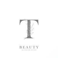 Brief t Logo Blumen- Logo Design. Logo zum Frauen Schönheit Salon Massage kosmetisch oder Spa Marke vektor