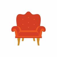 Sessel und Hausschuhe, Möbel für handgezeichnete Illustrationen. Entspannungshocker für Wohnzimmerausstattung. Wohnkultur Design-Elemente isoliert auf weißem Hintergrund. flacher Cartoon-Stil