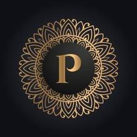 Prämie Brief p Logo Symbol Design. Luxus Schmuck Rahmen Juwel Kante Logotyp. Schönheit, Mode, Spa Symbol Logo Design vektor