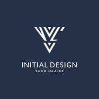 vl Dreieck Monogramm Logo Design Ideen, kreativ Initiale Brief Logo mit dreieckig gestalten Logo vektor