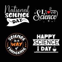 vetenskap dag klistermärke uppsättning bunt för vetenskap älskare. vektor