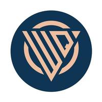 kreativ enkel första monogram wq logotyp mönster. vektor