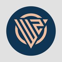 kreativ enkel första monogram wz logotyp mönster. vektor