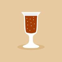 Ein herzliches Glas in trendigem, flachem Design. kaltes Alkoholbier für Getränke auf einer Party, einem Empfang oder einer anderen Versammlung. Champagner-, Toast- und Feierkonzept im Cartoon-Stil. Vektorillustration vektor