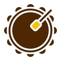 trumma ikon fast brun gul Färg ramadan symbol perfekt. vektor