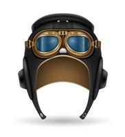 retro Stil Pilot Helm Vektor Illustration Vektor Illustration isoliert auf Weiß Hintergrund