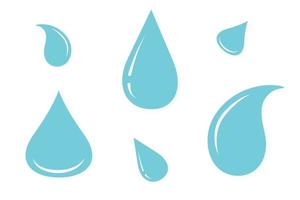 Vektor einstellen von Blau Wasser fallen Symbole auf ein Weiß Hintergrund.