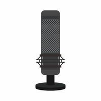 mikrofon mikrofon för podcaster, sändare, streamer med kvalitetsljud. inspelningsstudio koncept. vektor platt illustration, ikon, logotyp design isolerad på vit bakgrund.