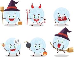 Halloween Ausdruck Emoticons mit Karikatur Charakter von Blau Mond vektor