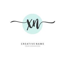 x n xn Initiale Brief Handschrift und Unterschrift Logo. ein Konzept Handschrift Initiale Logo mit Vorlage Element. vektor