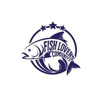 Jahrgang Logo Fisch Vektor Illustration