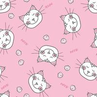lustige Kätzchen mit Pfoten auf einem rosa Hintergrund. nahtloses Muster für Kindergestaltungselemente. vektor