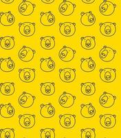 Färg vektor mönster av björnar på en gul bakgrund
