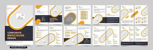 kreativ företag tidskrift och årlig Rapportera häfte design med gul och mörk färger. digital företag förslag profil brevpapper vektor. företags- företag portfölj och slingor broschyr vektor