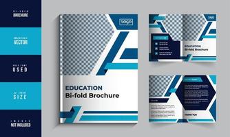 utbildning bi-faldigt broschyr design vektor mall