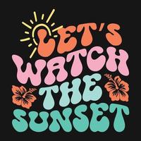 Sommer- retro wellig Vektor T-Shirt Design