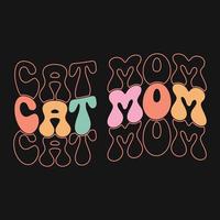 retro Katze Mama Vektor T-Shirt Design