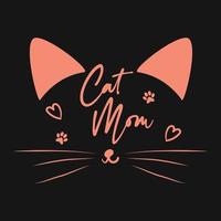 retro katt mamma vektor t-shirt design