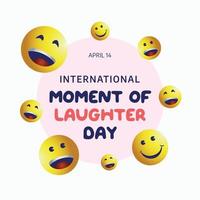 International Moment von Lachen Tag Vektor Illustration. eben Globus und Lachen Emoji Vektor Design. Emoji Design Vektor.