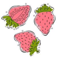 jordgubbe. hand dragen vektor illustration i oärlig stil