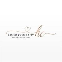 Initiale hc feminin Logo Sammlungen Vorlage. Handschrift Logo von Initiale Unterschrift, Hochzeit, Mode, Schmuck, Boutique, Blumen- und botanisch mit kreativ Vorlage zum irgendein Unternehmen oder Geschäft. vektor