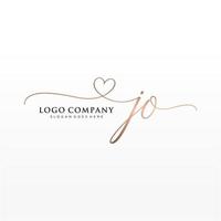 Initiale jo feminin Logo Sammlungen Vorlage. Handschrift Logo von Initiale Unterschrift, Hochzeit, Mode, Schmuck, Boutique, Blumen- und botanisch mit kreativ Vorlage zum irgendein Unternehmen oder Geschäft. vektor