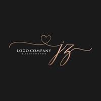 Initiale jz feminin Logo Sammlungen Vorlage. Handschrift Logo von Initiale Unterschrift, Hochzeit, Mode, Schmuck, Boutique, Blumen- und botanisch mit kreativ Vorlage zum irgendein Unternehmen oder Geschäft. vektor