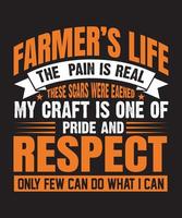 Farmer t Hemd Design mit Traktor, Farmer t Hemden, Farmer t Hemd Vektor, Farmer Typografie t Hemd Design vektor