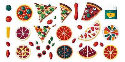 köstlich Peperoni Pizza im ein Karikatur Stil eben Vektor Illustration