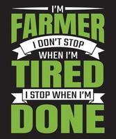Farmer t Hemd Design mit Traktor, Farmer t Hemden, Farmer t Hemd Vektor, Farmer Typografie t Hemd Design vektor