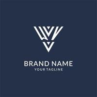 wv Dreieck Monogramm Logo Design Ideen, kreativ Initiale Brief Logo mit dreieckig gestalten Logo vektor